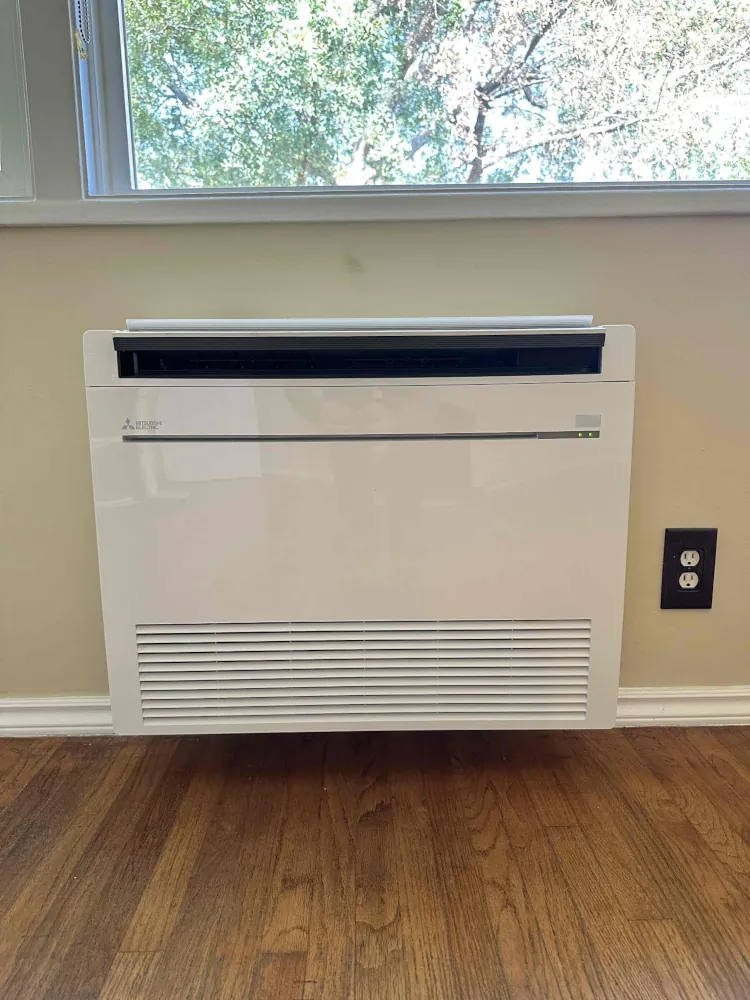 Modern heater mounted on wall