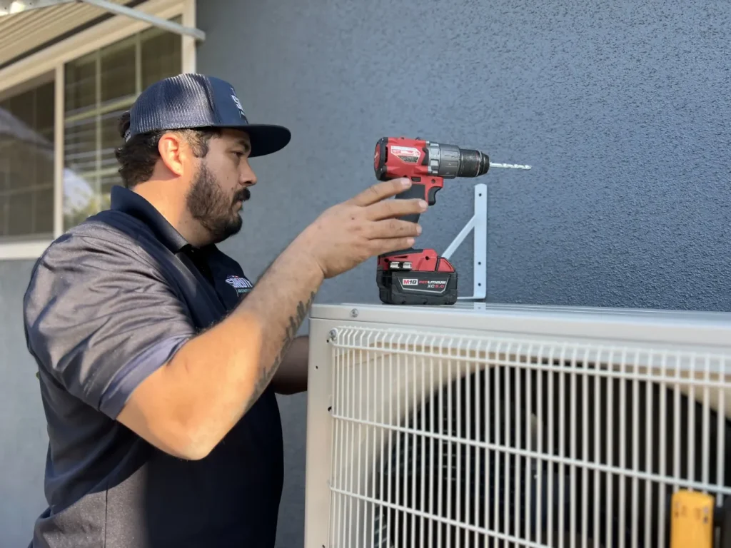 Salute staff working with a drill