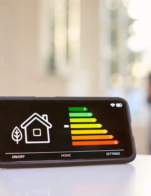 Smartphone controlled AC efficiency settings