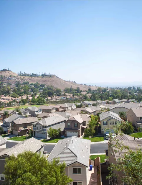 Aerial view of a neighborhood