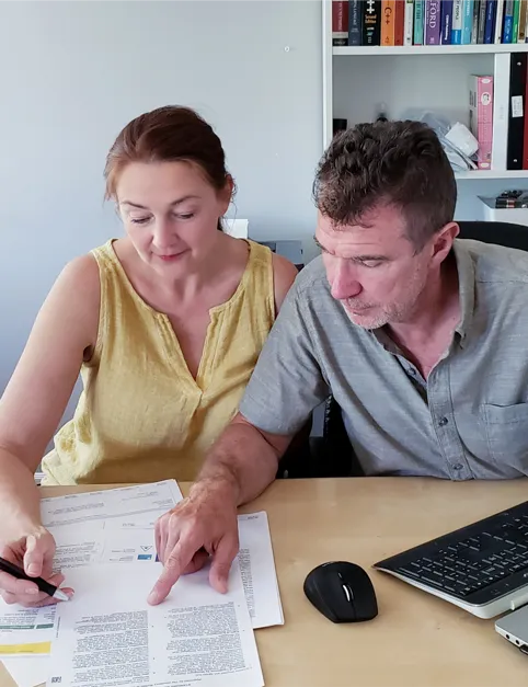 Couple discussing financing options